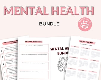 Mental Health Support Journal: Anxiety, Mood & Self-Care Tracker (PDF Downloadable)