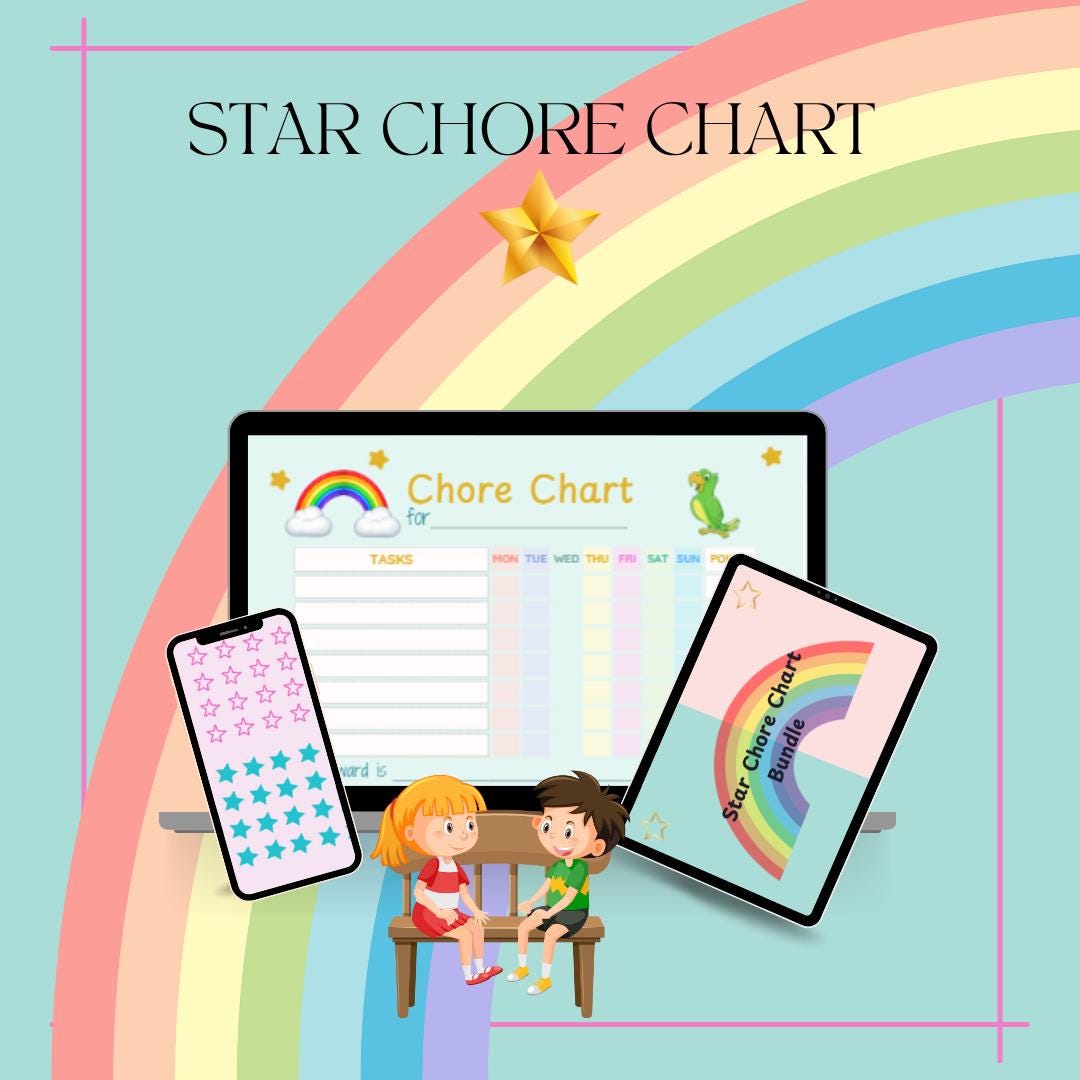 Reward Star Chart for Kids | Chore Tracker With Stars | Instant ...