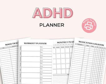 ADHD Planner Workbook | Daily Organizer for Focus, Productivity (PDF)