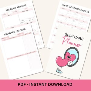 Self Care Planner PDF | Digital Wellness Journal for Mental Health, Self Love, Mindfulness, Anxiety, Daily Routine Tracker, Printable