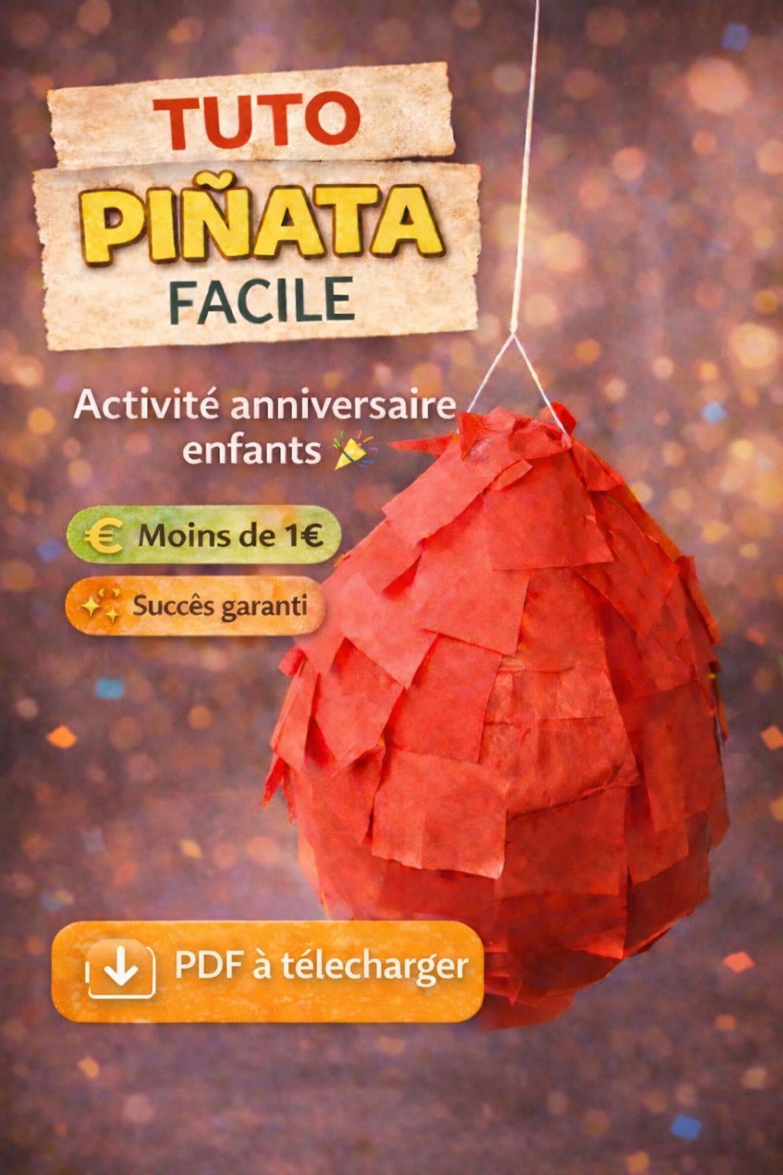 Easy Piñata Tutorial for Kids (PDF) – DIY Birthday Activity – Less Than ...