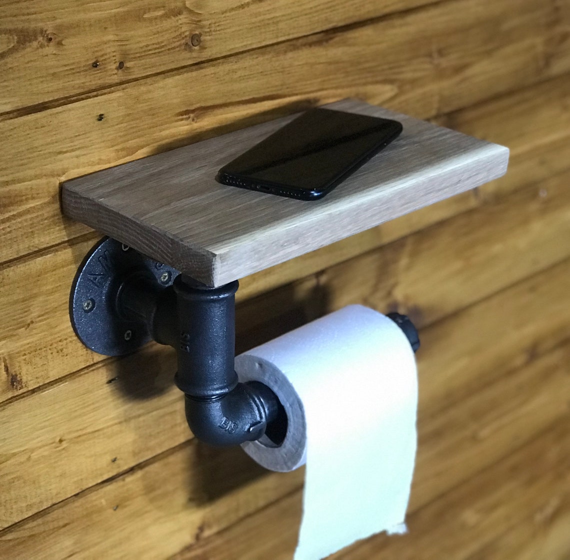 Urban Industrial Toilet Roll Holder With Shelf Steampunk Rustic urban-industrial-toilet-roll-holder-with-shelf-steampunk-rustic