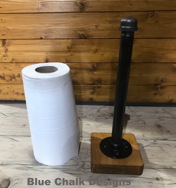 Urban Industrial Kitchen Roll Holder With Reclaimed Wooden Etsy UK