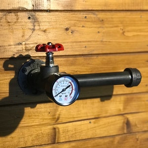 Urban Industrial Toilet Roll Holder With Gauge and Steam Tap, Steampunk Bathroom, Rustic, Metal, Steel, Retro, Vintage Style