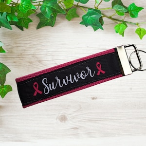 Personalized Breast Cancer Awareness Keychain Wristlet
