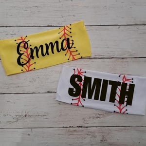 Custom Baseball/Softball Headband: Wide Print Stretchy Sports Headband