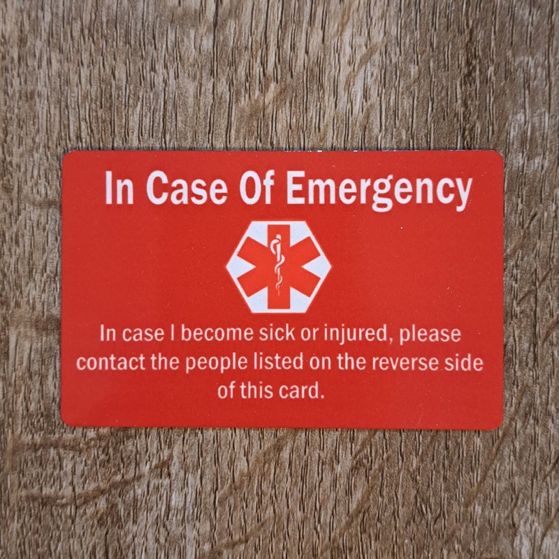In Case of Emergency Card - Etsy