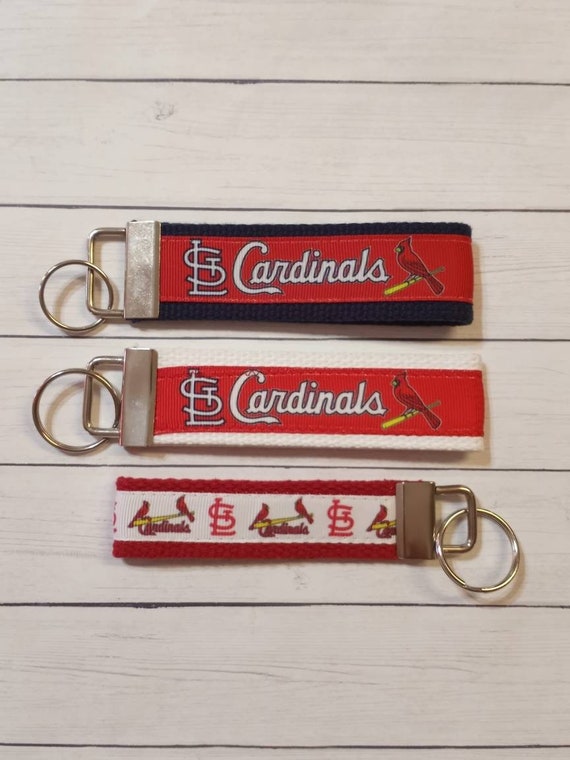 St Louis Cardinals Color Leather Baseball Keychain [New] MLB Key Chain  Jewelry