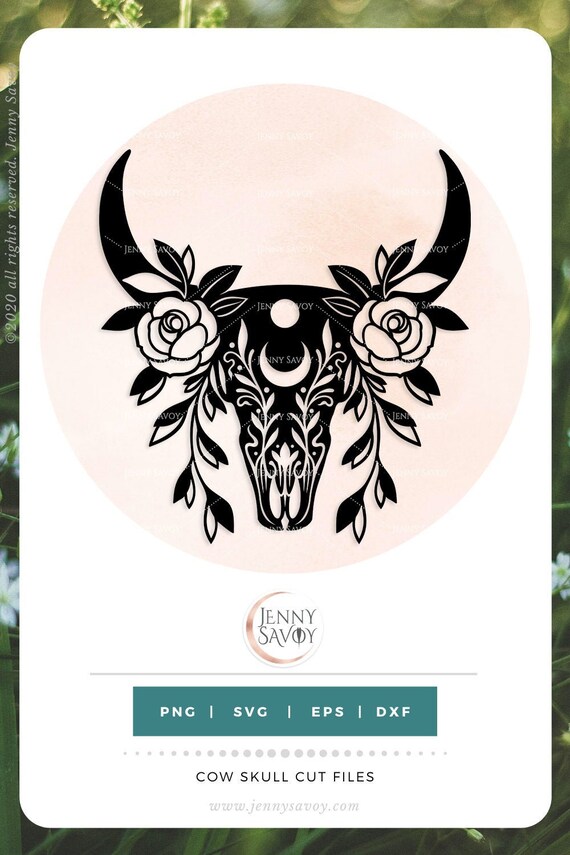 Download Cow Skull Svg Cut File Transparent Png Dxf And Eps File Etsy