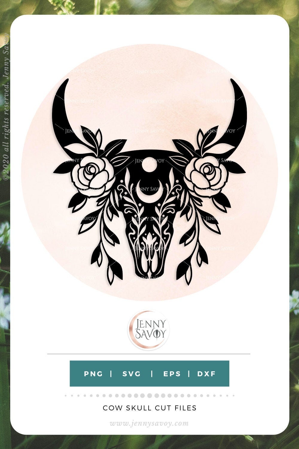 Cow Skull Svg Cut File Transparent Png Dxf And Eps File Etsy