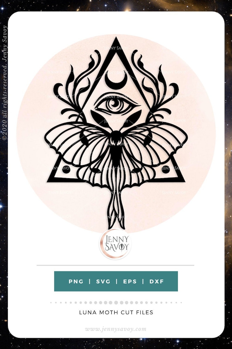 Wiccan Luna Moth & Mystical Eye SVG dxf eps and Transparent | Etsy