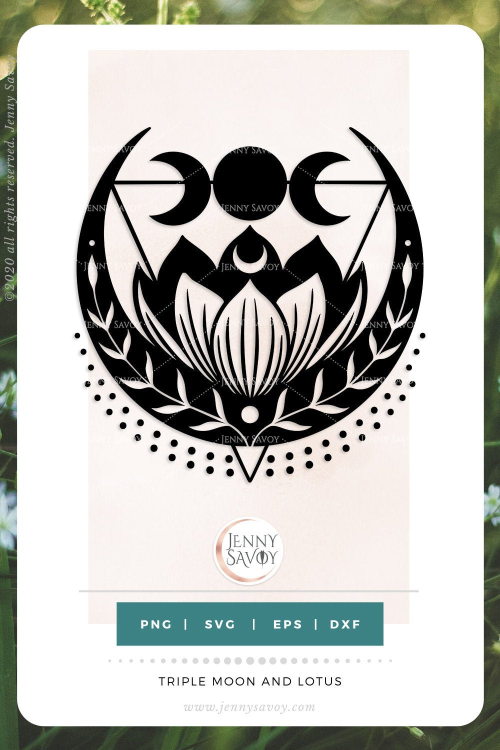 Triple Moon Lotus Flower Svg Crescent Moon Svg Boho Svg Etsy