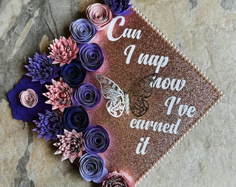 Graduation Cap Decor |  Graduation Cap Topper | Cap Topper | Nursing Graduation Cap | Flower Graduation Cap | Grad Cap Topper