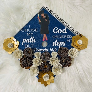 Graduation Cap Decor |  Graduation Cap Topper | Class 2023 | Cap Topper | Nursing Graduation Cap | Flower Graduation Cap | Grad Cap Topper