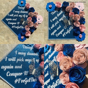 Graduation Cap Topper | Graduation Cap Decor | Cap Topper | Graduation Cap Design | Flower Graduation Cap | Grad Cap Topper
