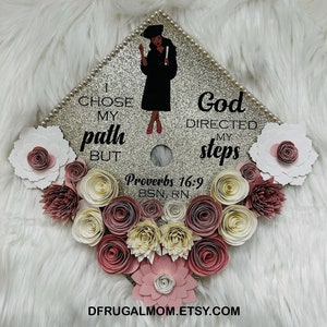 Graduation Cap Decor |  Graduation Cap Topper | Cap Topper | Nursing Graduation Cap | Flower Graduation Cap | Grad Cap Topper