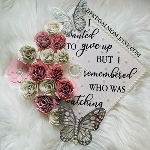 Graduation Cap Decor |  Graduation Cap Topper | Class 2023 | Cap Topper | Graduation Cap Design | Flower Graduation Cap | Grad Cap Topper