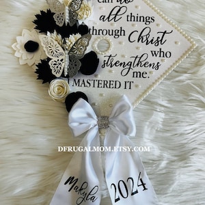 Graduation Cap Decor |  Graduation Cap Topper Ideas | Cap Topper | Graduation Cap Design | Flower Graduation Cap | Grad Cap Topper