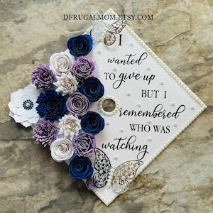 Graduation Cap Decor |  Graduation Cap Topper | Class 2023 | Cap Topper | Graduation Cap Design | Flower Graduation Cap | Grad Cap Topper