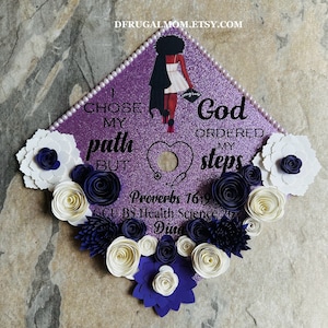 Graduation Cap Decor |  Graduation Cap Topper | Cap Topper | Nursing Graduation Cap | Flower Graduation Cap | Grad Cap Topper