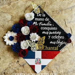 Graduation Cap Decor |  Graduation Cap Topper | Dominican Republic | Cap Topper | Graduation Cap Design |  Graduation Cap | Grad Cap Topper
