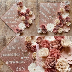 Be The Light In Someone&#39;s Darkness, Graduation Cap Topper, Graduation Cap Decor, Cap Topper, Graduation Cap Design, Flower Graduation Cap