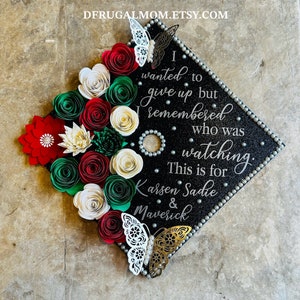 Graduation Cap Decor |  Graduation Cap Topper | Class 2025 | Cap Topper | Graduation Cap Design | Flower Graduation Cap | Grad Cap Topper