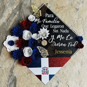 Graduation Cap Decor |  Graduation Cap Topper | Dominican Republic | Cap Topper | Graduation Cap Design |  Graduation Cap | Grad Cap Topper
