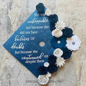 She Was Unstoppable, Graduation Cap Topper, Graduation Cap Decor, Cap Topper, Graduation Cap Design, Grad Cap Topper, Custom Graduation Cap