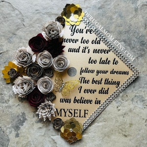 Graduation Cap Decor |  Graduation Cap Topper | Class 2023 | Cap Topper | Graduation Cap Design | Flower Graduation Cap | Grad Cap Topper