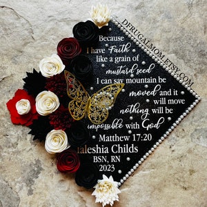 Graduation Cap Decor |  Graduation Cap Topper | DIY CapTopper | Cap Topper | Graduation Cap Design | Flower Graduation Cap | Grad Cap Topper