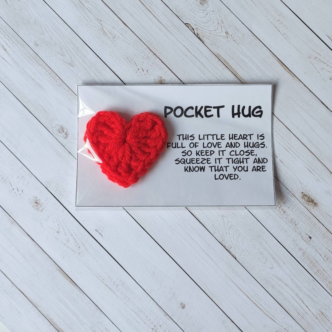 Pocket Hug Heart, Thoughtful Gift, Crochet Hug Gift, Special Friend