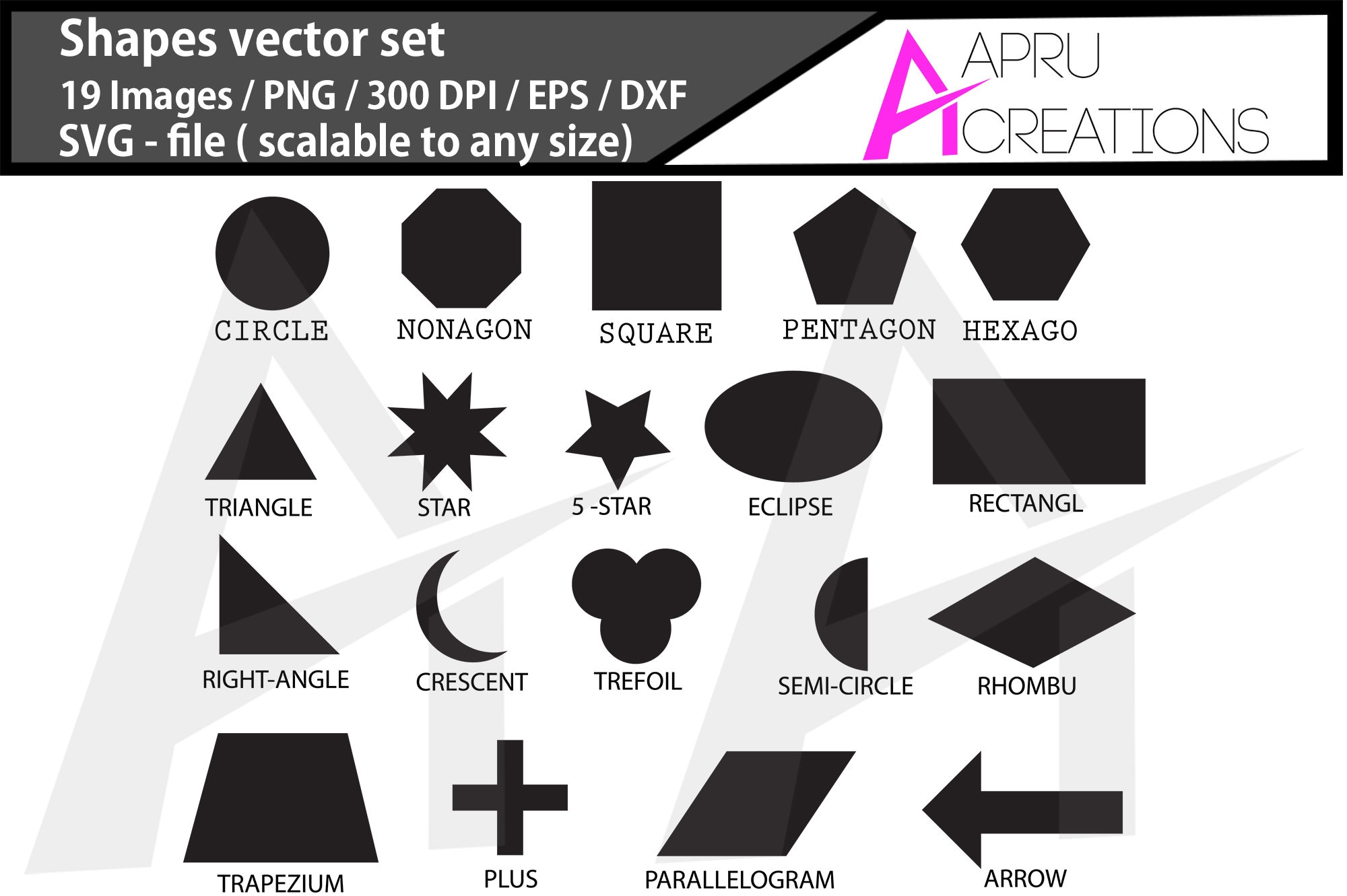Shapes Svg Shapes Silhouette Etsy