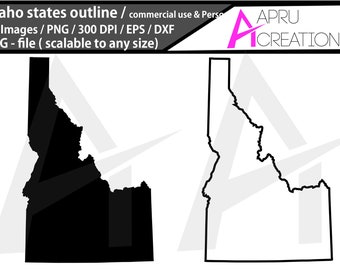 idaho svg, idaho vector,  svg template, idaho silhouette, idaho svg clipart, idaho vector state/ commercial & personal use