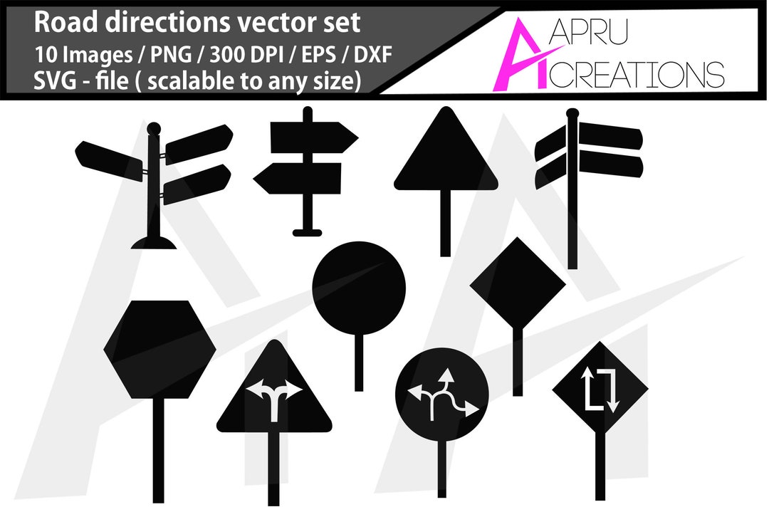 Road Directions Svg/ Road Directions Silhouette - Etsy