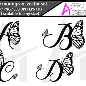 Butterfly Monogram Svg - Etsy