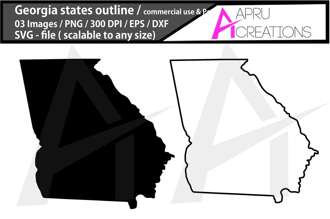 Georgia States Outline Svg / Georgia Outline Silhouette / - Etsy