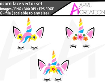 unicorn faces svg / unicorn head clipart