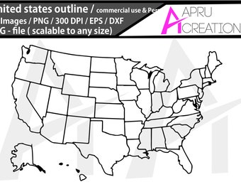 united states outline svg / united states outline silhouette / united states outline clipart / usa outline svg vector