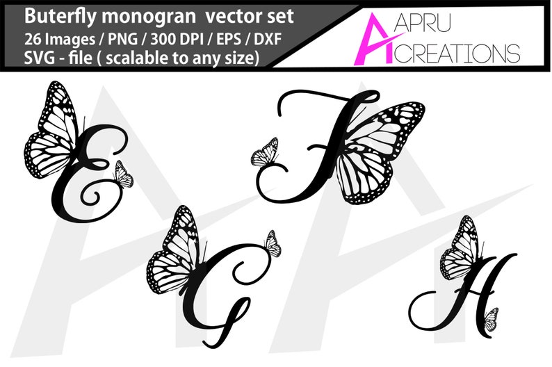 Butterfly Monogram Svg - Etsy