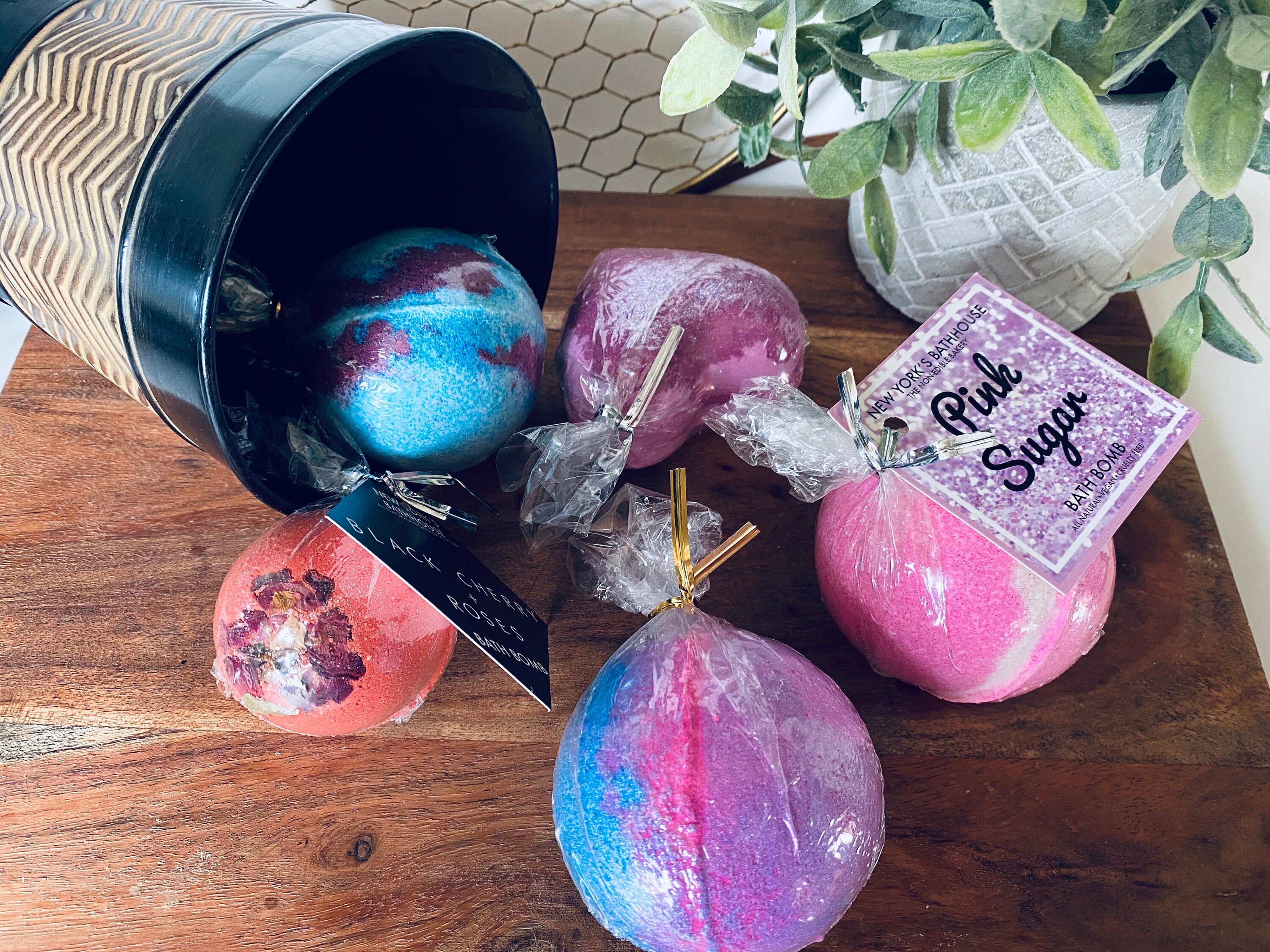 Bath Bomb Gift Set Skin Care 5 Large Stocking Stuffer Handmade Etsy