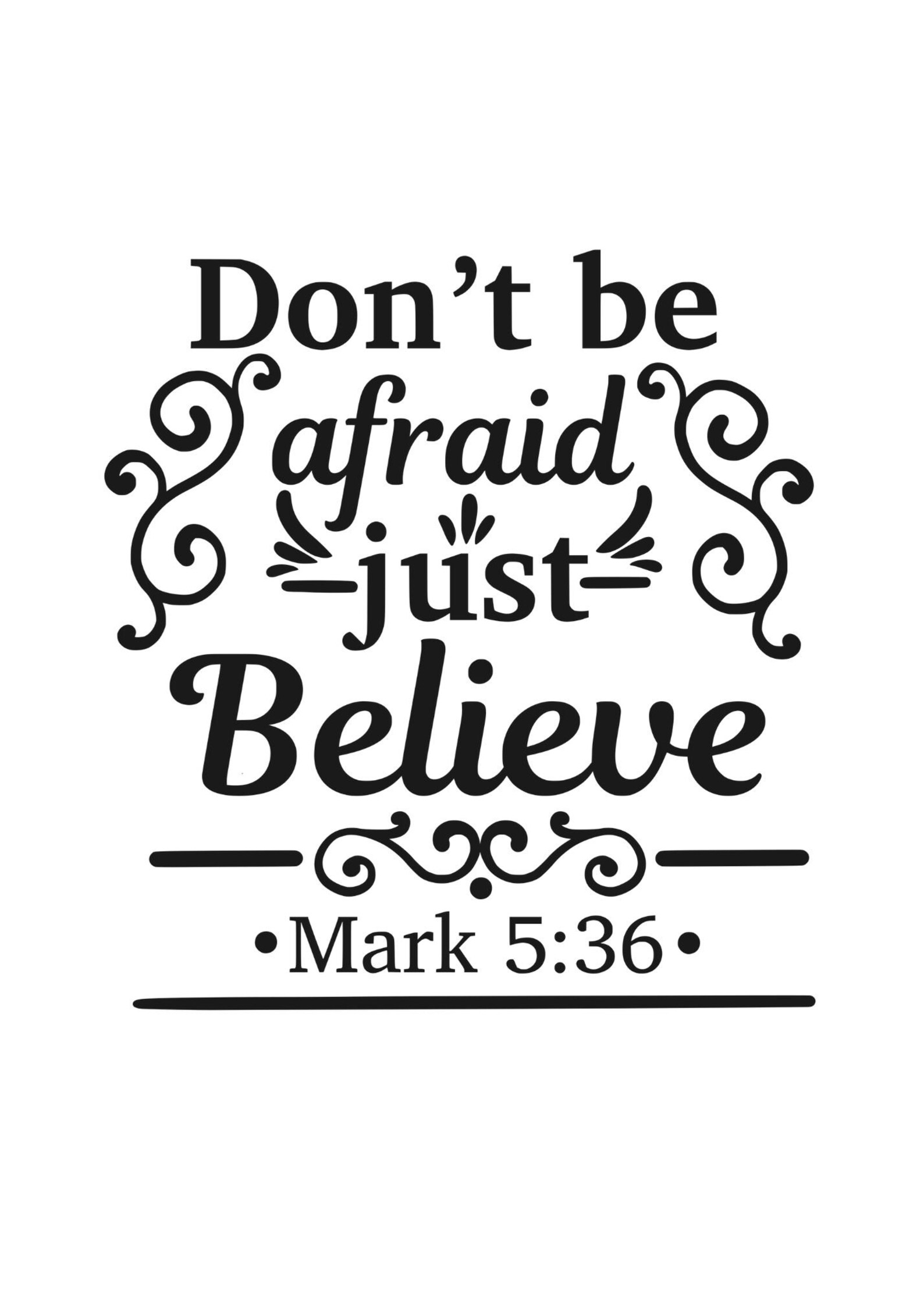 Don't Be Afraid Just Believe Printable Wall Art Bible | Etsy