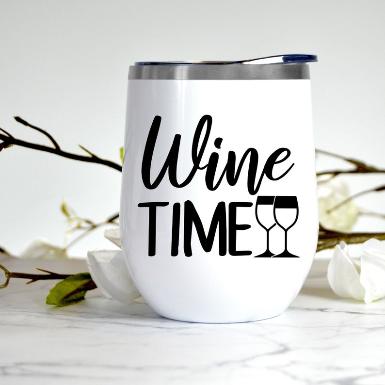 Wine Time Decal for Tumbler. Wine decal for Glasses. Tumbler Etsy