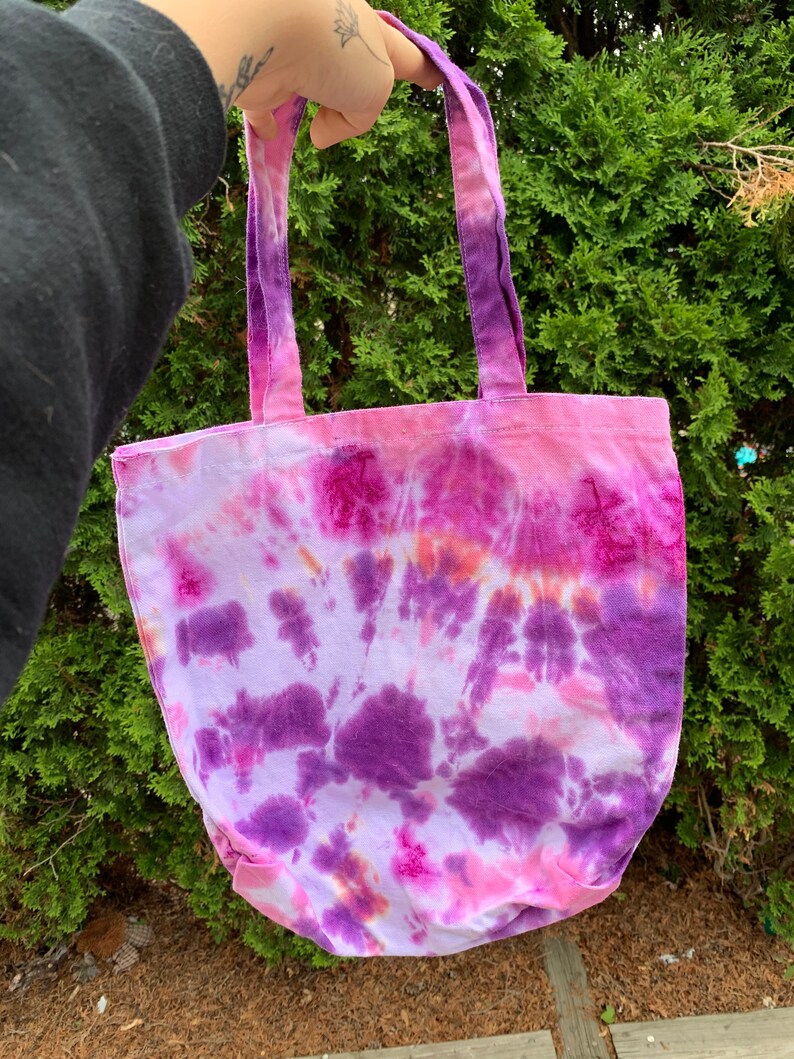 Tie dye mushroom tote bag