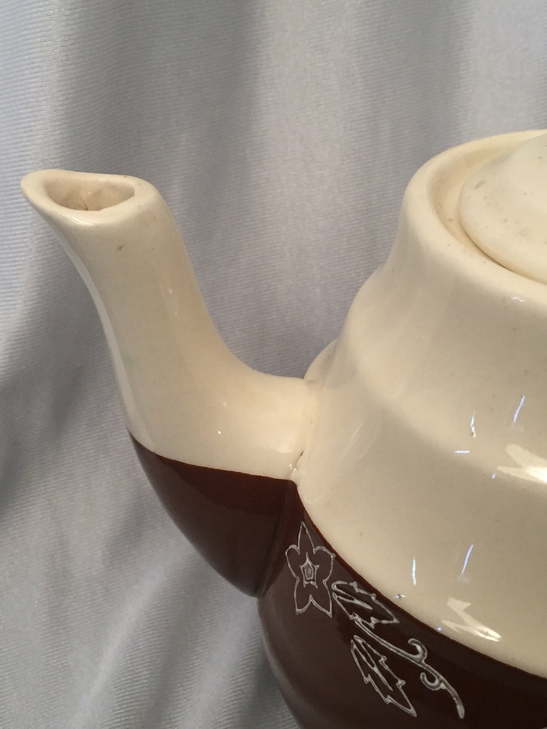 Vintage Oxford Brown Stoneware Teapot Made in the USA Etsy