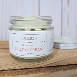 Unscented Tallow Cream: Tallow Skincare (2 oz | 59 ml)