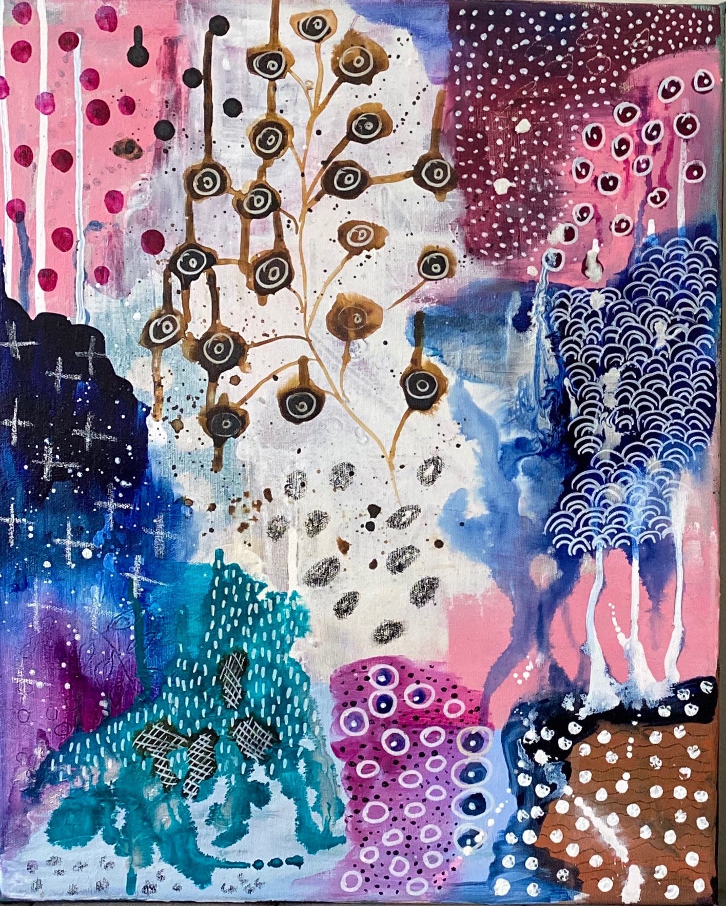 Abstract Botanical Art Original art on canvas 16x20plant | Etsy