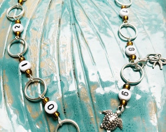 De rijteller van de ketting voor het breien, de teller van de kettingrij, het breien rijteller, breiteller