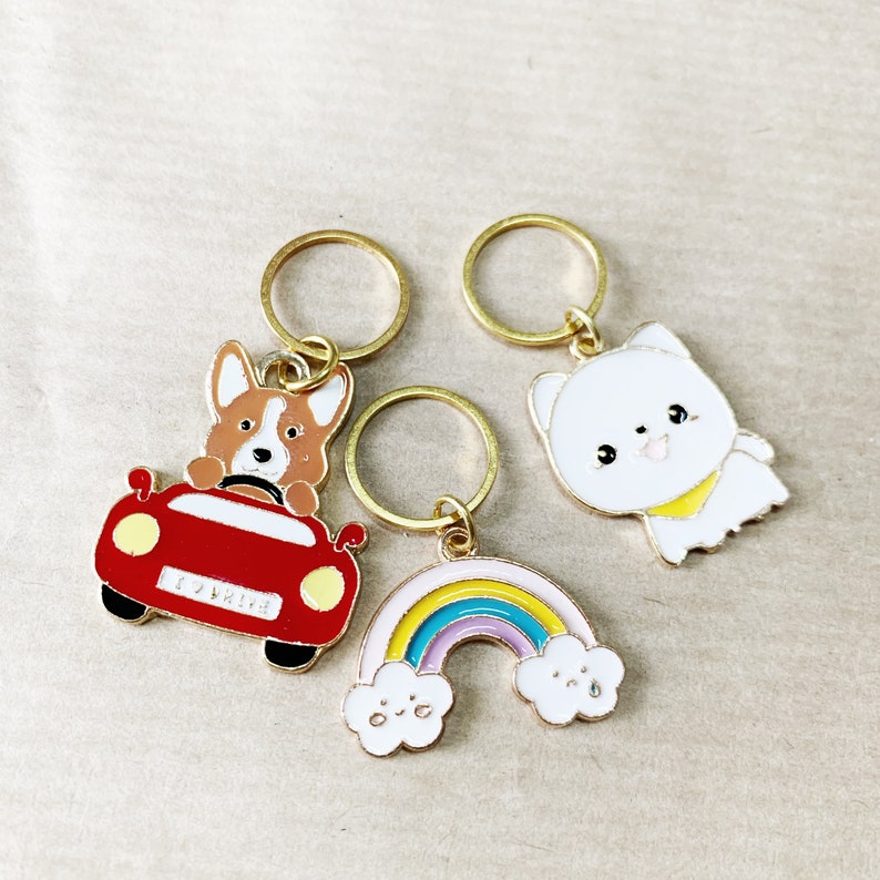 Stitch Markers Dogs Stitch Markers Set of 3 Ring Stitch Etsy