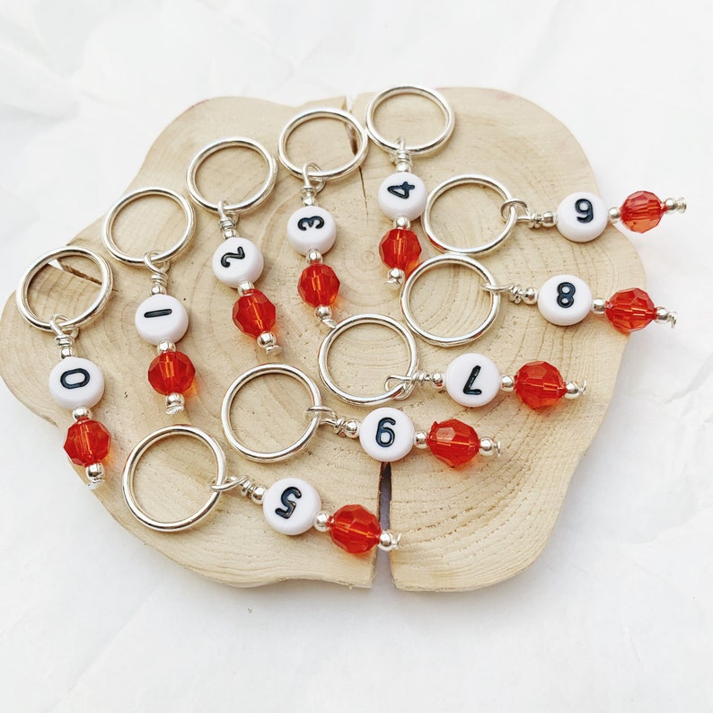 Numbers Ring Stitch Markers for Knitting Knitting Marker Etsy